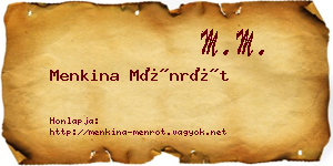Menkina Ménrót névjegykártya
